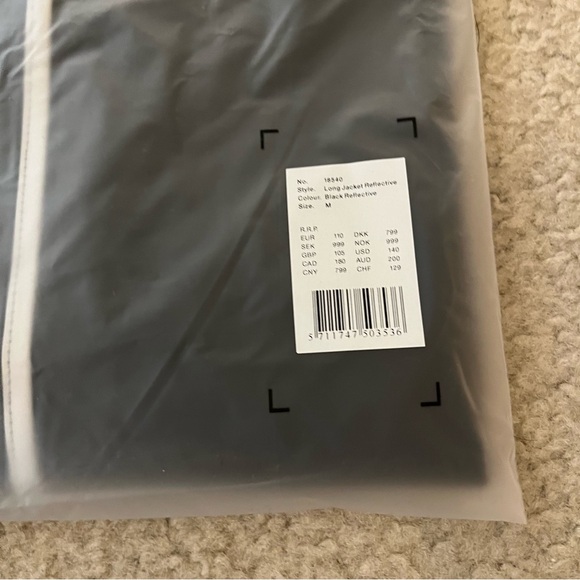 New RAINS UNISEX Long Jacket Reflective Medium $140 Black - Picture 9 of 9